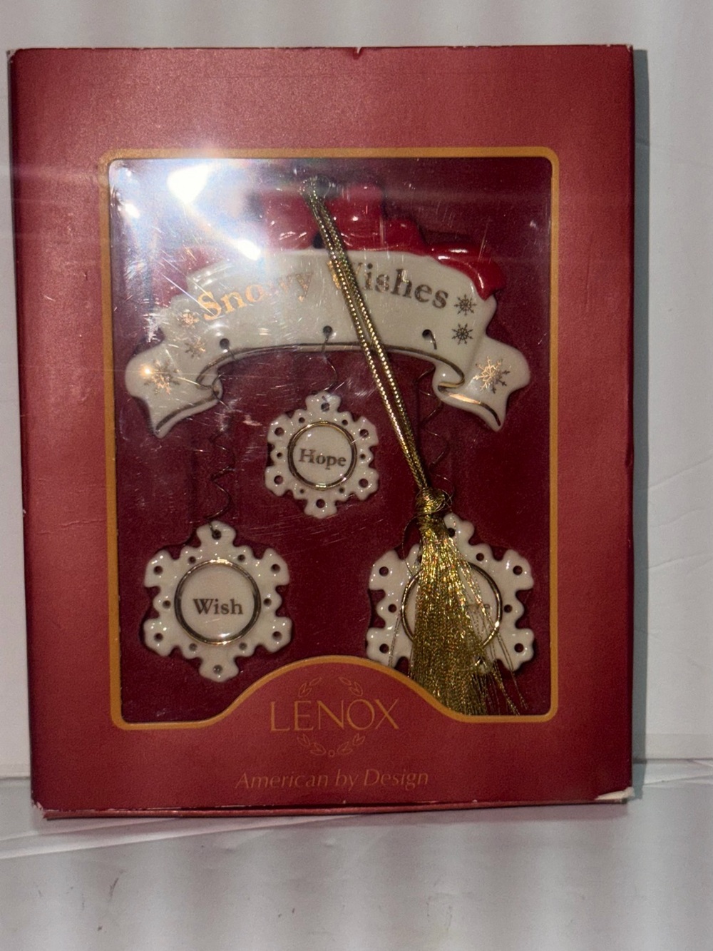 Lenox White & Gold 'Snow Wishes' Ornament Set - Holiday Hanging Decorations
